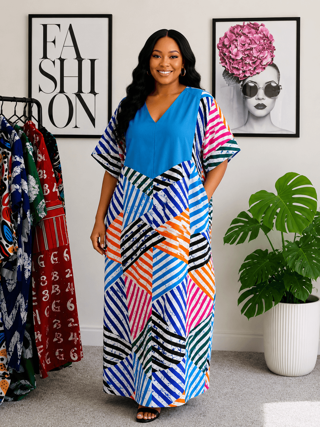 Classic Ankara Designed with Plain cotton